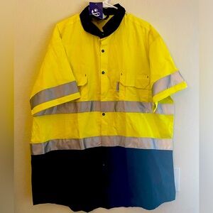 High Visibility Reflective Shirt Short Sleeve 2X-3X Yellow